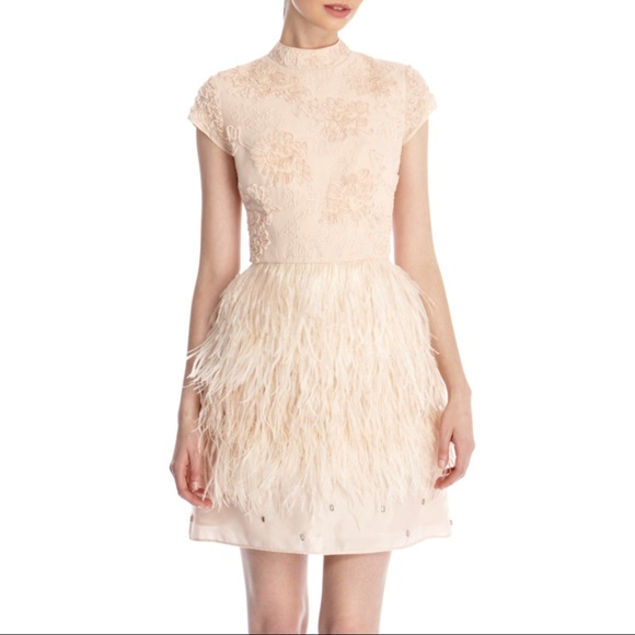 coast holly feather dress blush